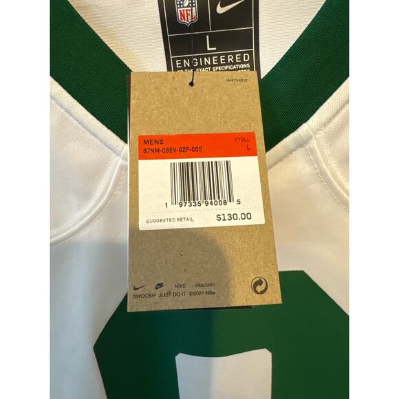 Brand New Nike Engineered Men's Size Large Aaron Rodgers Jersey Jets NFL White - Picture 7 of 10